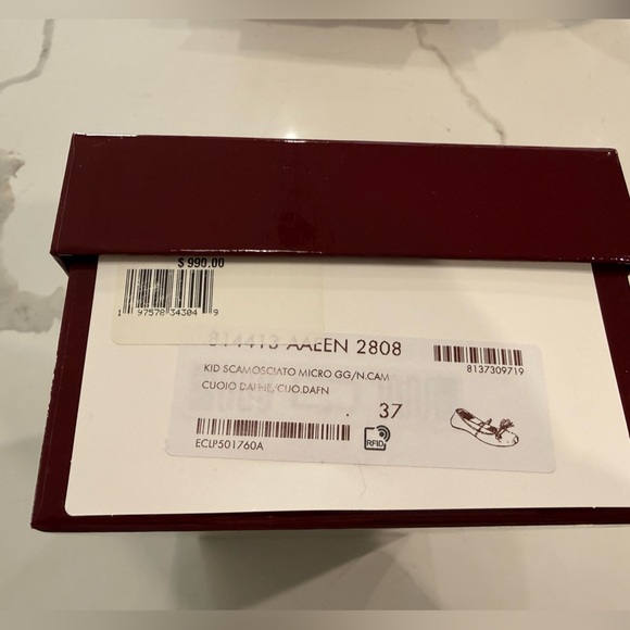 NWT Gucci - Horsebit ballet flat in light brown suede, size 37 (US7). - Picture 3 of 8